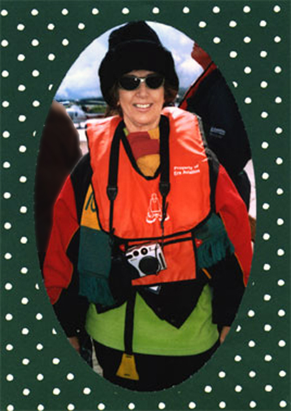 Karen Duquette in flight gear